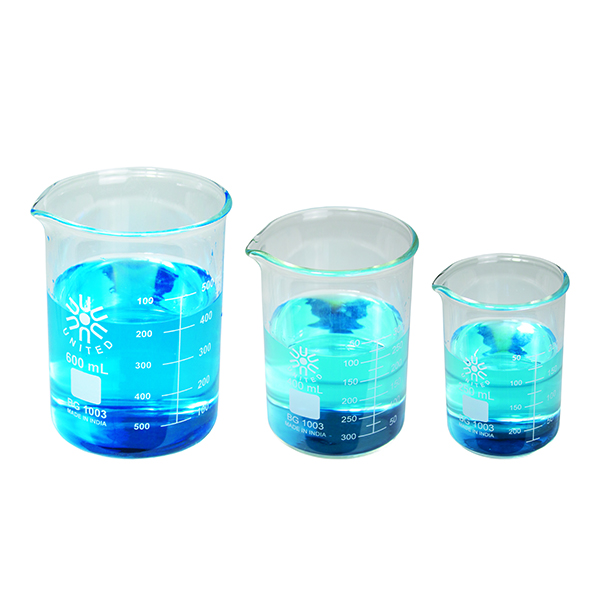 GLASS BEAKER SET OF 3, HEAVY-DUTY, BOROSILICATE